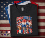 Just Here For Popsicles Shirt, Funny 4th of July Ice Cream Tee