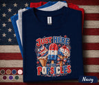 Just Here For Popsicles Shirt, Funny 4th of July Ice Cream Tee, Patriotic Summer Shirt, Independence Day Party Graphic Top Forth of July