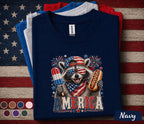 Patriotic Raccoon Shirt, America Raccoon Tee, Funny 4th of July Shirt, USA Popsicle Hot Dog Independence Day Party Top Forth of July
