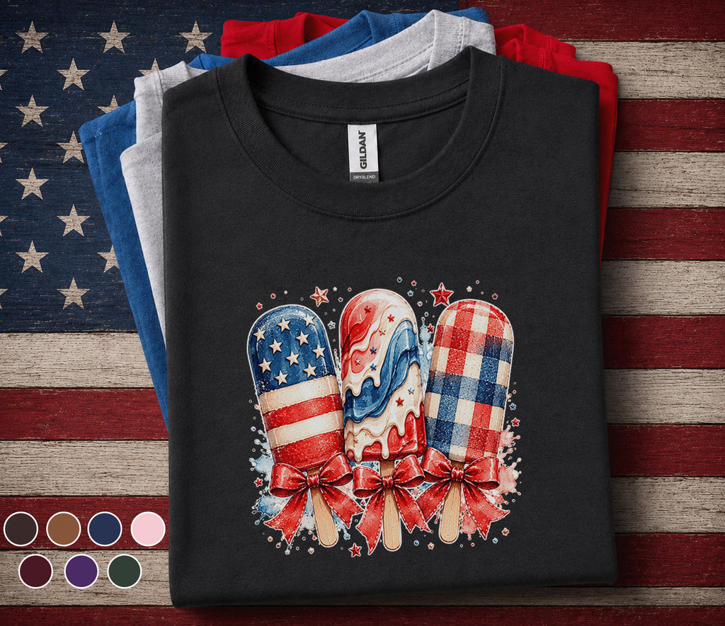 Patriotic Popsicle Shirt, 4th of July Ice Cream Tee