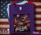 Chill The Fourth Out Raccoon Shirt, Funny 4th of July Raccoon Tee, Patriotic USA Shirt, Independence Day Fireworks Party Top Forth of July