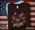 Chill The Fourth Out Raccoon Shirt, Funny 4th of July Raccoon Tee, Patriotic USA Shirt, Independence Day Fireworks Party Top Forth of July