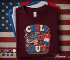 Chill The 4th Out Shirt, Funny 4th of July Popsicle Tee, Patriotic Independence Day Shirt, Red White Blue Summer Holiday Top Forth of July