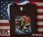 George Washington Riding Shark Shirt, Funny Patriotic 4th of July Tee, American Flag Fireworks USA Independence Day Shirt Forth of July