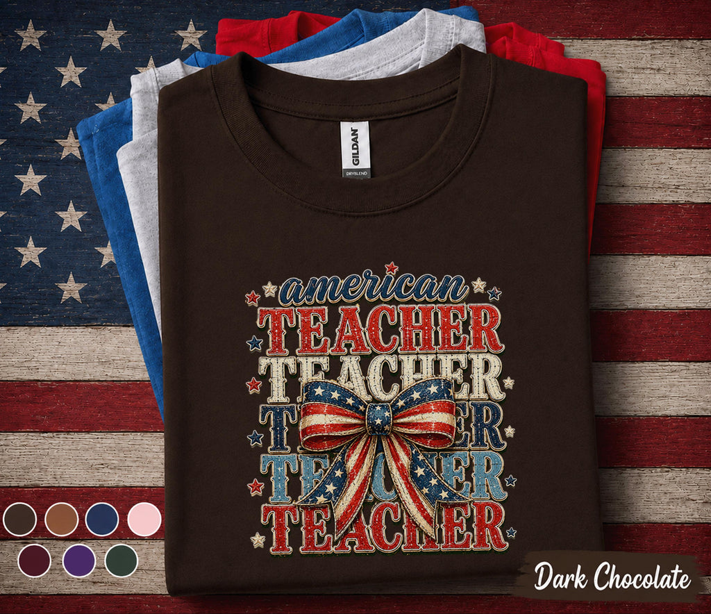 American Teacher Shirt, Patriotic Teacher 4th of July Tee, USA Teacher Appreciation Shirt, Independence Day Teacher Gift Forth of July