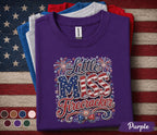 Little Miss Firecracker Shirt, Patriotic Girl 4th of July Tee, Red White Blue Independence Day Shirt USA Fireworks Celebration Forth of July