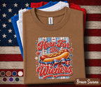 Here For The Wieners Shirt, Funny 4th of July Hot Dog Tee, Patriotic BBQ Party Shirt, Red White Blue Independence Day Top Forth of July