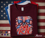 RN Patriotic Bow Shirt, Registered Nurse 4th of July Tee, American Flag Cherry Bow Nurse Top, USA Independence Day Gift Forth of July