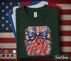 RN Patriotic Bow Shirt, Registered Nurse 4th of July Tee, American Flag Cherry Bow Nurse Top, USA Independence Day Gift Forth of July
