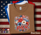 NICU Nurse Patriotic Shirt, 4th of July NICU Nurse Tee, American Flag Floral Nurse Top, Neonatal ICU Healthcare Worker Gift Forth of July