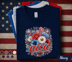 NICU Nurse Patriotic Shirt, 4th of July NICU Nurse Tee, American Flag Floral Nurse Top, Neonatal ICU Healthcare Worker Gift Forth of July