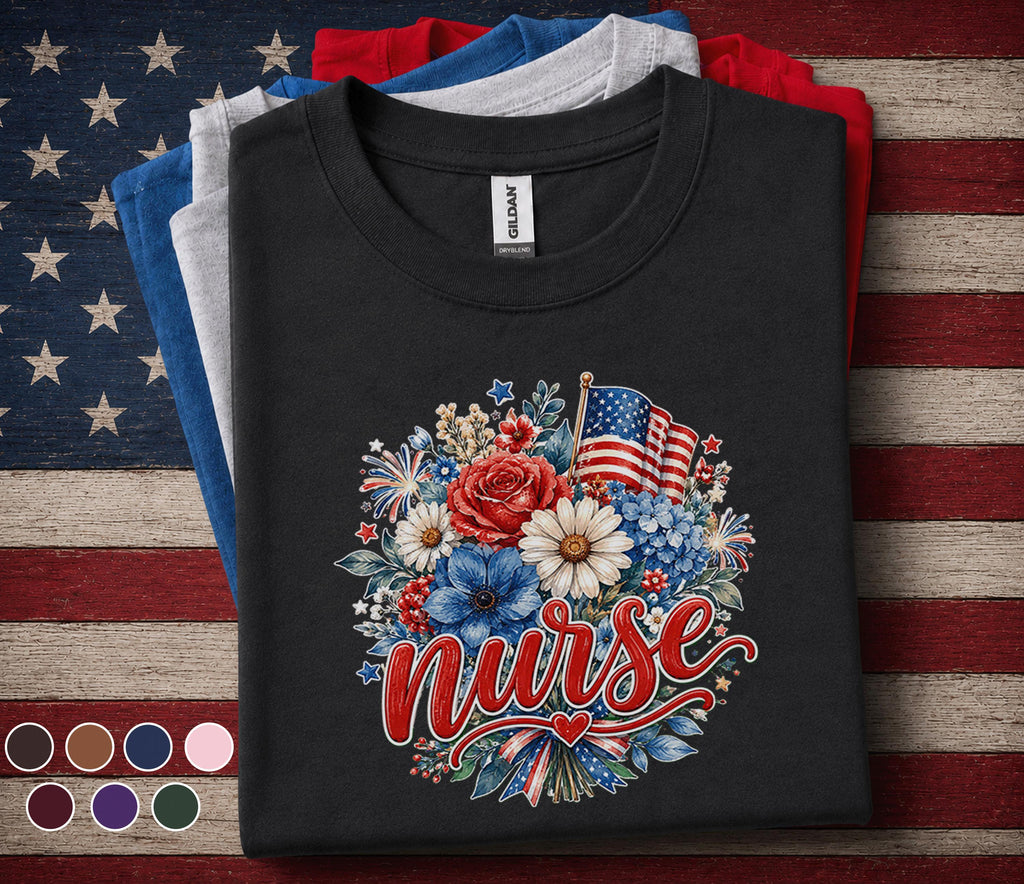 Patriotic Nurse Shirt, 4th of July Nurse Tee