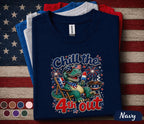 Chill The 4th Out Dinosaur Shirt, Funny 4th Of July T Rex Tee, Patriotic Dino BBQ Shirt, Forth of July Party Outfit, USA Summer Top