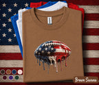 Patriotic Football Shirt, Kids Youth Boy 4th Of July Football Tee American Flag Football Shirt, USA Sport Fan Independence Day Forth of July