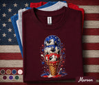 Patriotic Soccer Ice Cream Shirt, 4th Of July Soccer Tee, American Flag Soccer Lover Shirt, USA Independence Day Forth of July