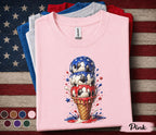 Patriotic Soccer Ice Cream Shirt, 4th Of July Soccer Tee, American Flag Soccer Lover Shirt, USA Independence Day Forth of July