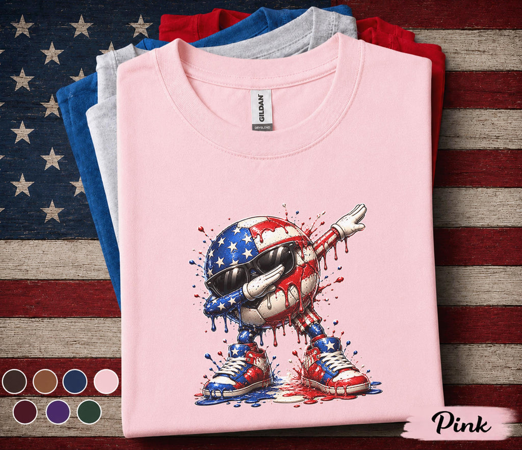 Patriotic Dabbing Soccer Shirt, 4th Of July Soccer Tee, American Flag Soccer Player Shirt, USA Independence Day Sports Top Forth of July