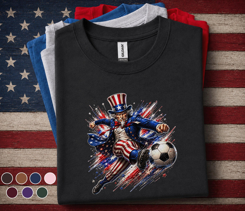 Uncle Sam Soccer Shirt, Patriotic Soccer Player Tee