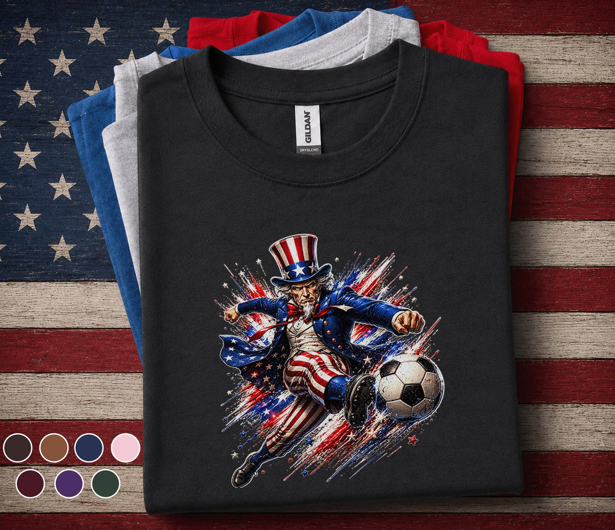 Uncle Sam Soccer Shirt, Patriotic Soccer Player Tee