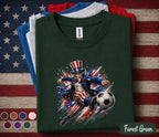 Uncle Sam Soccer Shirt, Patriotic Soccer Player Tee, 4th Of July Soccer Fan Shirt, American Flag Independence Day Sports Top Forth of July
