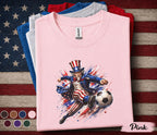 Uncle Sam Soccer Shirt, Patriotic Soccer Player Tee, 4th Of July Soccer Fan Shirt, American Flag Independence Day Sports Top Forth of July