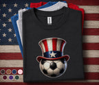 Patriotic Soccer Ball Shirt, Uncle Sam Hat Soccer Tee