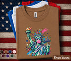 Statue Of Liberty Bubble Gum Shirt, Patriotic 4th Of July Tee, American Independence Day Graphic, USA Freedom Celebration Top Forth of July