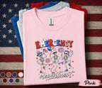 Emergency Department 4th Of July Shirt, Funny ER Nurse Skeleton Tee, Patriotic Emergency Room Staff Shirt, Independence Gift Forth of July