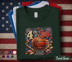 4th Of July Basketball Shirt, Patriotic Basketball Tee, USA Flag Sports Shirt, Forth of July Hoops Fan Gift, American Basketball Top