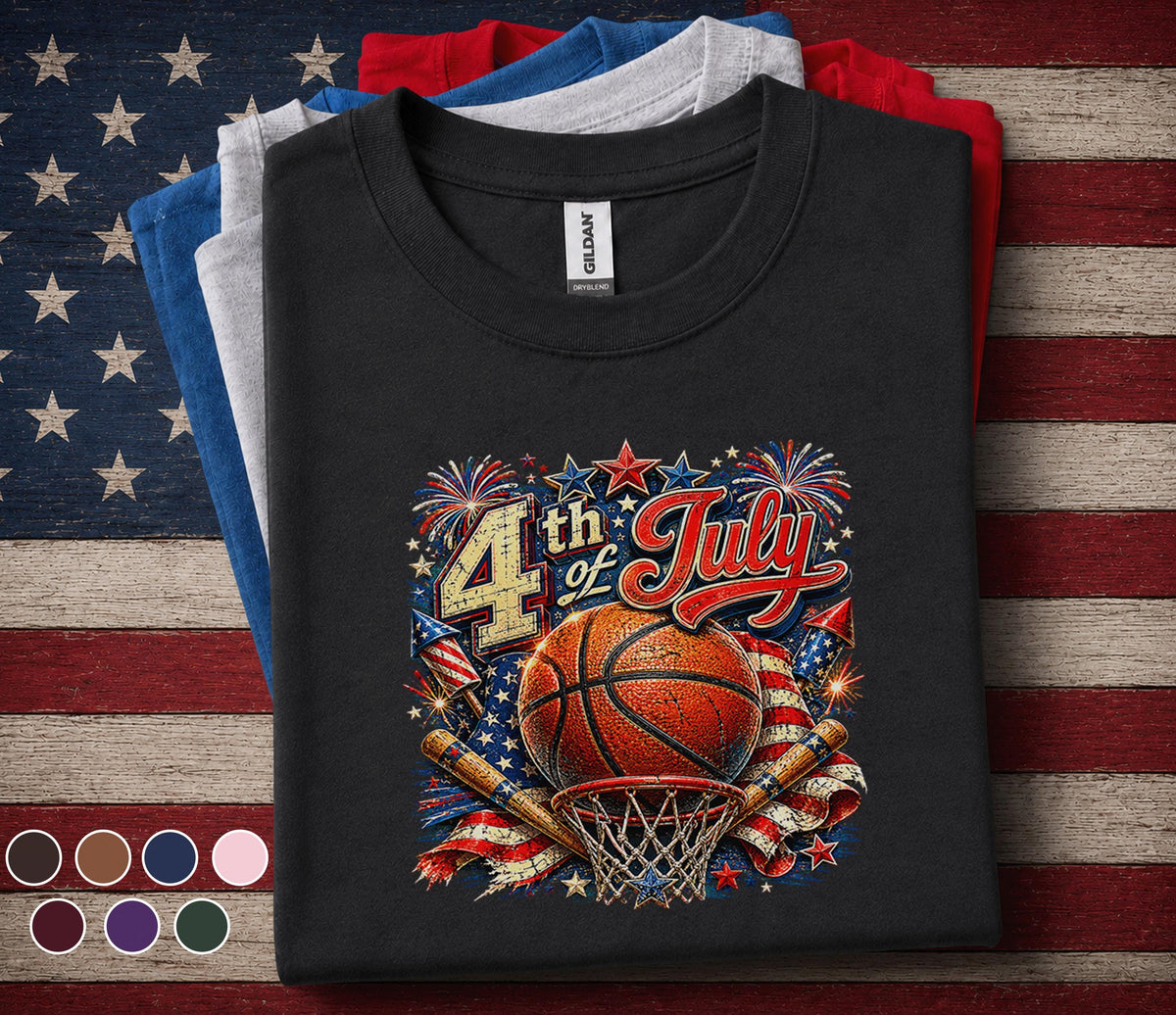 4th Of July Basketball Shirt, Patriotic Basketball Tee