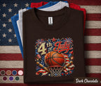4th Of July Basketball Shirt, Patriotic Basketball Tee, USA Flag Sports Shirt, Forth of July Hoops Fan Gift, American Basketball Top