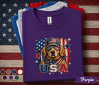 Patriotic Golden Retriever Shirt, USA Dog Lover 4th Of July Tee, American Flag Puppy Shirt, Independence Day Dog Mom Gift Forth of July