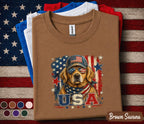 Patriotic Golden Retriever Shirt, USA Dog Lover 4th Of July Tee, American Flag Puppy Shirt, Independence Day Dog Mom Gift Forth of July