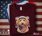 Patriotic Goldendoodle Shirt, 4th Of July Dog Lover Tee, American Flag Doodle Dog Shirt, USA Puppy Mom Gift, Forth of July Pet Top