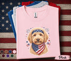Patriotic Goldendoodle Shirt, 4th Of July Dog Lover Tee, American Flag Doodle Dog Shirt, USA Puppy Mom Gift, Forth of July Pet Top