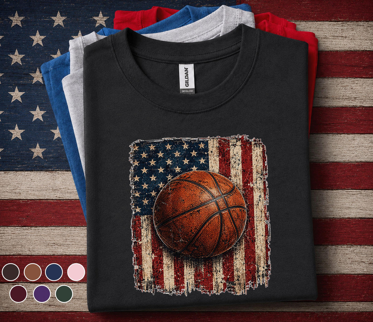 Patriotic Basketball Shirt, American Flag Basketball Tee