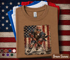 Uncle Sam Hockey Shirt, Patriotic Hockey Player Tee, American Flag Hockey Shirt, 4th Of July Sports Fan Independence Day Gift Forth of July