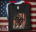Uncle Sam Hockey Shirt, Patriotic Hockey Player Tee