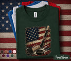 Patriotic Hockey Shirt, American Flag Hockey Tee, 4th Of July Hockey Player Shirt, USA Sports Fan Independence Day Gift Forth of July