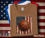 Patriotic Basketball Shirt, American Flag Basketball Tee, 4th Of July Basketball Player Shirt, USA Sports Fan Forth of July Gift