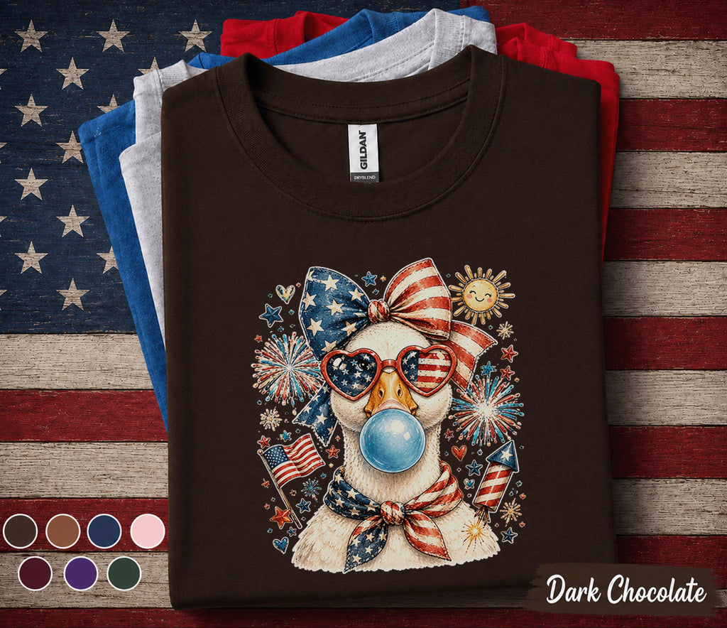 Patriotic Goose Shirt Funny 4th Of July Goose Tee American Flag Goose Shirt Independence Day Waterfowl Gift Red White Blue USA Forth of July
