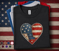 Patriotic Patchwork Heart Shirt Vintage American Flag Heart Tee 4th of July Shirt USA Independence Day Shirt American...