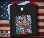 Red White and Fintastic Shirt Patriotic Ocean Animals Tee 4th of July Sea Life Shirt Independence Day Marine Life Gif...