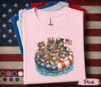 4th of July Cat Shirt, Patriotic Cats Float Tee, American Flag Kitten Forth of July Shirt, Independence Day Cat Lover Gift, USA Party Tee