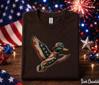 4th of July Duck Shirt, Patriotic Mallard Duck Tee, American Flag Waterfowl Forth of July Shirt, Independence Day Hunting Gift, USA Duck Tee