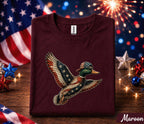4th of July Duck Shirt, Patriotic Mallard Duck Tee, American Flag Waterfowl Forth of July Shirt, Independence Day Hunting Gift, USA Duck Tee