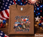 4th of July Farm Boy Shirt, Star Spangled Farm Boy Tee, Patriotic Tractor Forth of July Shirt, American Farmer Independence Day Gift USA