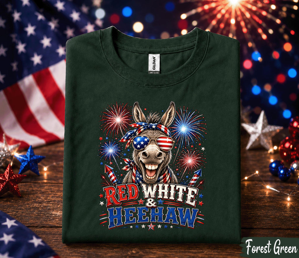 4th of July Donkey Shirt, Red White and Heehaw Tee, Patriotic Donkey Forth of July Shirt, Funny Independence Day USA Party Shirt Gift