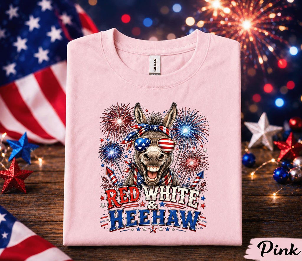 4th of July Donkey Shirt, Red White and Heehaw Tee, Patriotic Donkey Forth of July Shirt, Funny Independence Day USA Party Shirt Gift
