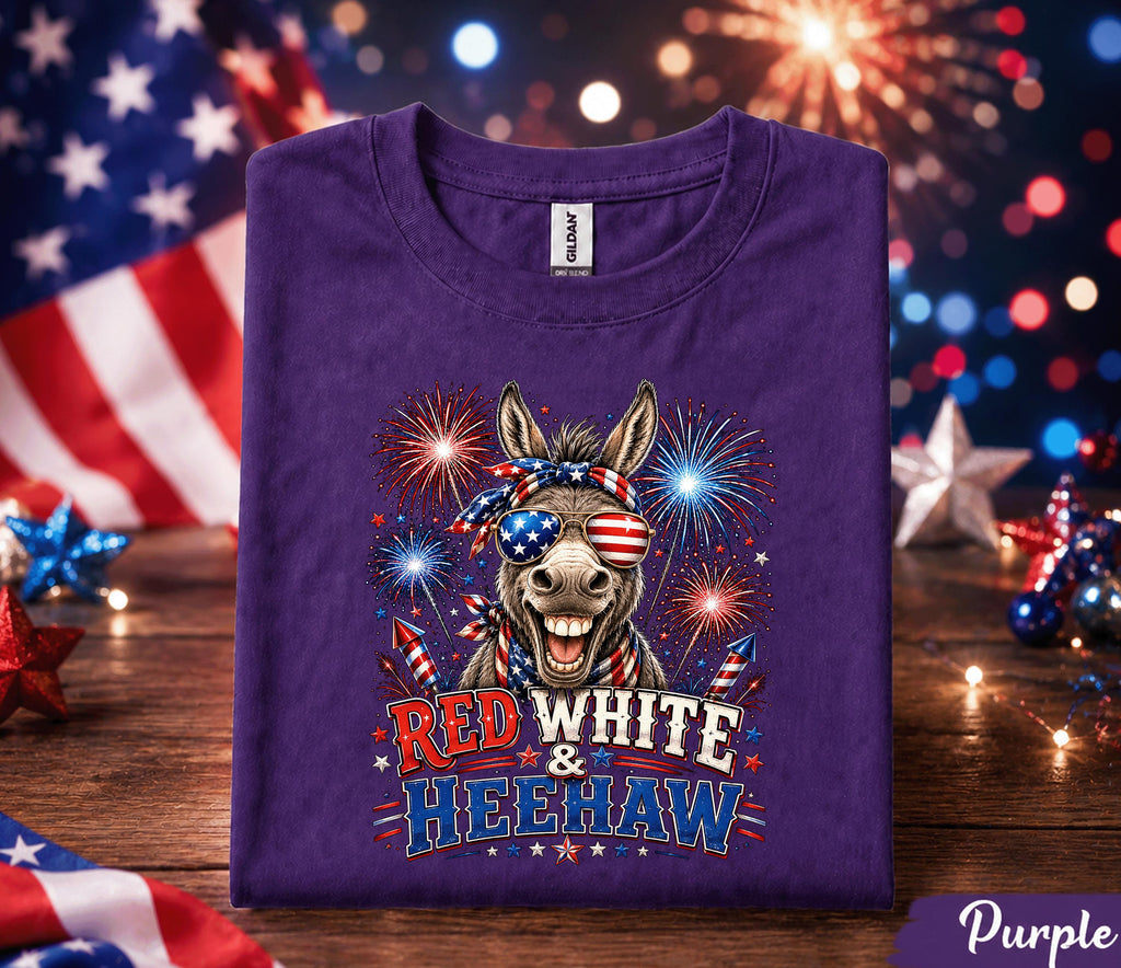 4th of July Donkey Shirt, Red White and Heehaw Tee, Patriotic Donkey Forth of July Shirt, Funny Independence Day USA Party Shirt Gift